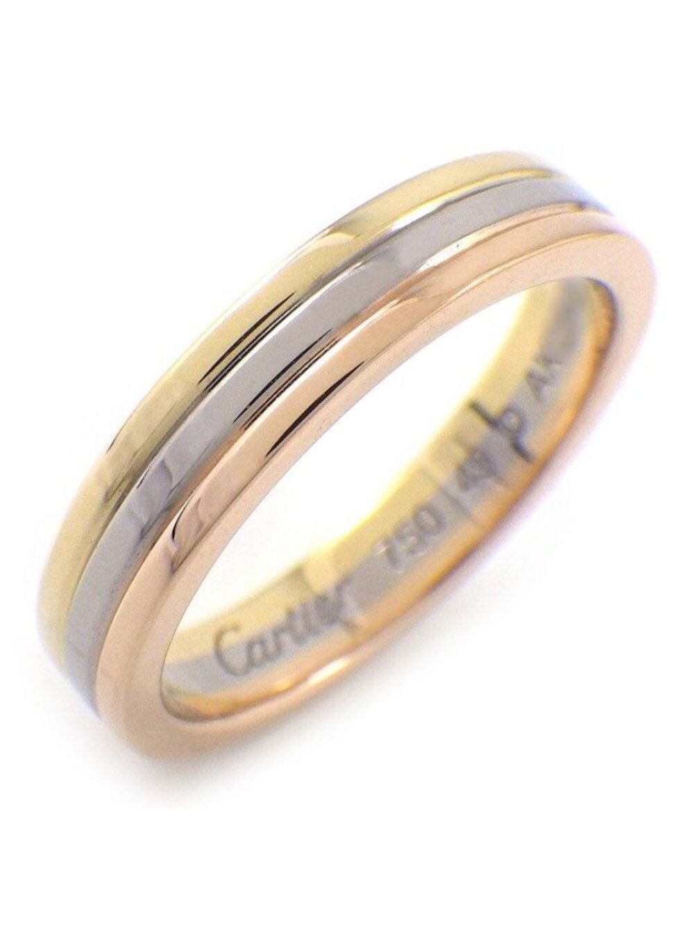 Cartier Ring Vendome Wedding Band Trinity 18k Pink Gold 18k White 18k Yellow